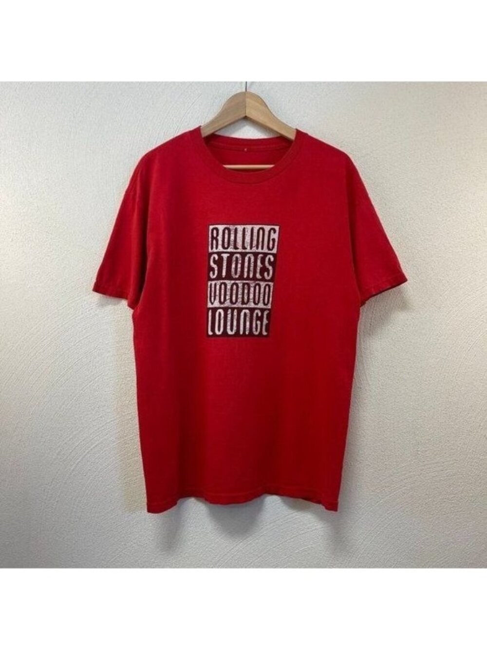 Vintage Rolling Stones Voodoo Lounge Red Concert T-Shirt Tee sz Medium